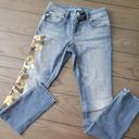 INC  jeans denim embroidered floral 2 Photo 0