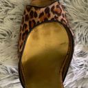 Guess  Hayle 2 Multicolor Leopard Print Fabric Peep Toe Cork Sandal High Heels 8 Photo 7