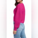 Good American  balloon sleeve cropped magenta sweater Photo 6