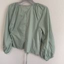 Mango Ruched Blouse Womens New Small 4 Green Top Photo 6