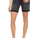 Bermuda Ab Solution Mid Rise Black Denim Roll Cuff  Shorts Size 2 28 Waist NWT Photo 0