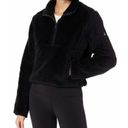 Alo Yoga Alo Shanti Half-Zip Sherpa Jacket Black Fuzzy Faux Fur Shearling Teddy Sweater Photo 3