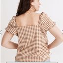 Madewell ‎ Gingham Square Neck Puff Sleeve Top Sz XS Photo 3