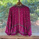 Free People  Rays Of Light Kimono Jacket Raspberry Size L Photo 1