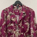 Banana Republic  Raspberry Printed Satin Long Sleeve Pajama Set Size M Photo 7