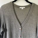 American Eagle Sage Green Waffle Knit Button Down Cozy Sweater Dress size Large Photo 2