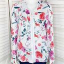 St. John’s Bay  Active Floral Full Zip Athletic Jacket White Pink Petite Small Photo 0