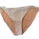 Topshop  Women's Size 10 Striped Triangle String Bikini Bottom Nude/White Photo 0