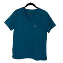 FIGS Catarina One-Pocket Scrub Top V-Neck Shirt Classic Fit Slit Hem Turquois Sm Photo 1