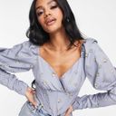 Missguided Misguided milkmaid corset blouse with ruched sleeve in lilac floral Photo 0