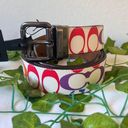 Coach  Roller Buckle Cut To Size Reversible Belt In Rainbow Signature Canvas, 38C4153 Photo 0