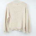 POL  Womens Love Me Heart Distressed Popcorn Knit Pullover Sweater Size L Cream Photo 8