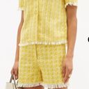 STAUD  Sorno Fringe Tweed Shorts NWOT Size 12 in Lemon yellow Photo 0