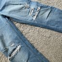 ZARA high waisted ripped knee distressed straight leg denim jeans Photo 7