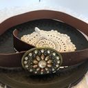 1990s Y2K Vegan Friendly Faux Leather Belt with Rhinestone Buckle Photo 2