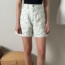 Bermuda vintage white floral print high waisted denim jean  mom shorts Photo 3