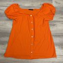 Tommy Hilfiger Orange Short Sleeve Elastic Neckline Blouse Size XL Photo 3