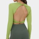 Halara NEW  Backless Twisted Cropped Casual Sports Top Opaline Green Medium Photo 1