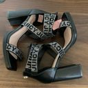 Juicy Couture  Macarena Black Strappy Rhinestone Platform Heels 8 Photo 4