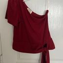 Project Social T  one shoulder tie shirt in red/maroon Photo 1