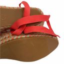 Anthropologie NWOT VANESSA WU Espadrille Wedge Coral Gold Gray Raffia Yarn Size 40/ US 10 Photo 8