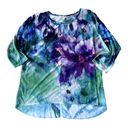 cj banks  Tunic Top 2X Floral Watercolor Hi Low Embellished Split Tail He… Photo 6