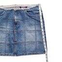 Bubblegum  USA Mini Skirt Womens 9/10 Denim Distressed Patchwork 90s Y2K VTG Photo 6