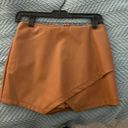 Blue Blush Brown Leather Skort Photo 0