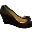 Jessica Simpson  Wedge Black With Bow Size 9 Photo 1