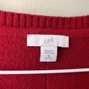 J. Jill Sweater Womens XL Red Crew Neck Pullover Pockets Long Sleeve Relaxed Fit Photo 1