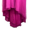 JJ's House  Womens Small Formal Ballgown Maxi Dress Hot Pink Hi Low Cap Sleeves Photo 5