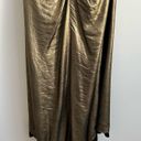 Halston Heritage  Women’s Gold Ruched High Neck Gown Size 2 Photo 5