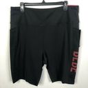 Bebe NEW  Sport Net Mesh Pocket Biker Shorts in Black/Hibiscus Women's Plus Sz 3X Photo 0