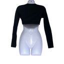 n:philanthropy n philanthropy Womens Small Crop Top Black Cut Out Long Sleeve Streetwear NWT Photo 2