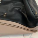 Ralph Lauren RLL Guilford Leather Large Expandable Shoulder Tote Bag Black/Tan Black Photo 4