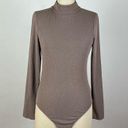 Girlfriend Collective  Fog Heather Vivien Mock Neck Bodysuit Photo 1