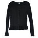 CAbi  Black Ruffle Party Cardi Cardigan Sweater Women's Size Large Photo 1