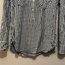 Merona  Long Sleeve Button Front Collared Blouse Black/White Plaid Medium Photo 4