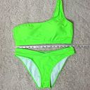 SheIn  Neon green one shoulder bikini Photo 1