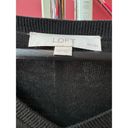 The Loft  Black Acrylic Nylon V-neck Long-Sleeve Sweater Dress Size XSP Knee-length Photo 2