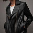 ALLSAINTS  Vela Asymmetric Zip Leather Biker Jacket - Black Photo 0