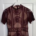 BB Dakota  Burgundy Aria Lace Short Sleeve Fit & Flare Party Dress W-723 Sz 4 Photo 3