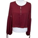 L'Academie L’academie Womens The Airy Blouse in Cabernet Red Revolve Size Small Photo 1