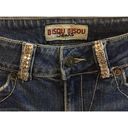 Bisou Bisou Womens  Embellished Rhinestone Pocket Boot Cut Low Rise Jeans Sz 2 Photo 3