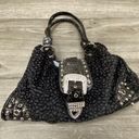 Buckle Black Faux Fur Double Strap Shoulder Bag with  Photo 4