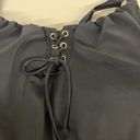 Cacique new LANE BRYANT SWIM BLACK NO WIRE LACE-UP BLOUSON TANKINI TOP PLUS SZ 36 Photo 4