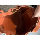 Madewell  Drawstring Transport Tote Brown Leather Cognac Purse Bag Photo 7