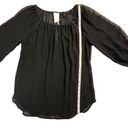 Ro & De NWT  Black Sheer Blouse with Cutouts  Long Sleeve Size Small Photo 5