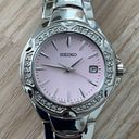 Seiko  Ladies Watch Crystal Embellishments Pink Dial Stainless Bracelet Date Photo 3