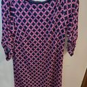 Laundry by Shelli Segal LAUNDRY EXTRA small petite black dress with pink diamond print 3/4 sleeve Photo 1